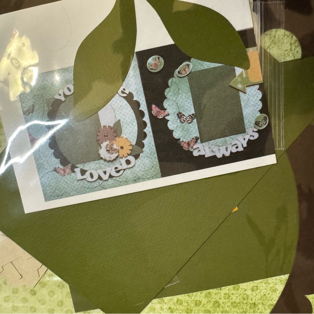 Olive Green Craft scrapbook Paper Set